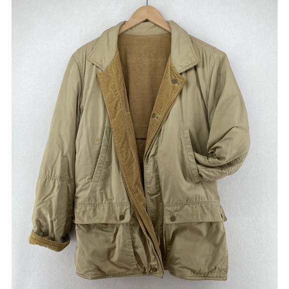 HARDWEAR CLOTHING CO Jacket Mens 38 Reversible Field Barn Chore Coat Beige Vtg - Picture 1 of 16